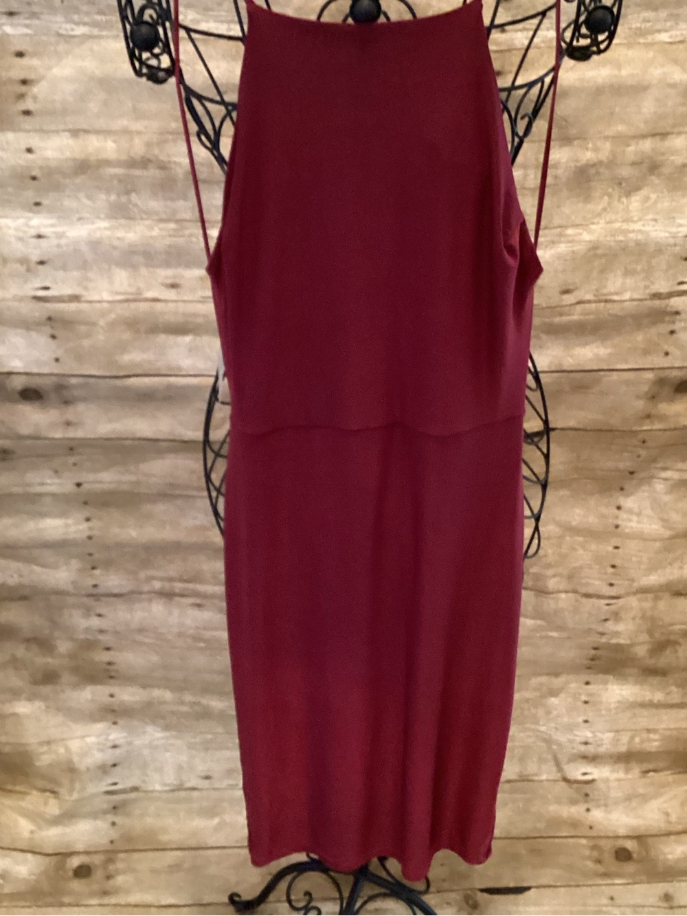 Windsor Backless Burgundy Midi Dress